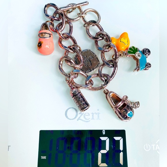 Vintage BRIGHTON Baby Charms Silver Tone Bracelet Size 7 - Picture 7 of 8